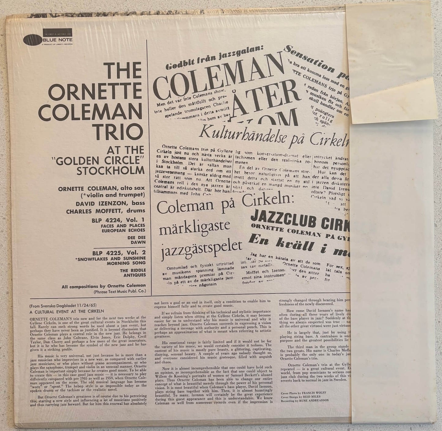 Ornette Coleman Trio - At The Golden Circle Stockholm Vol. 2 (US Blue Note with Japanese Obi)