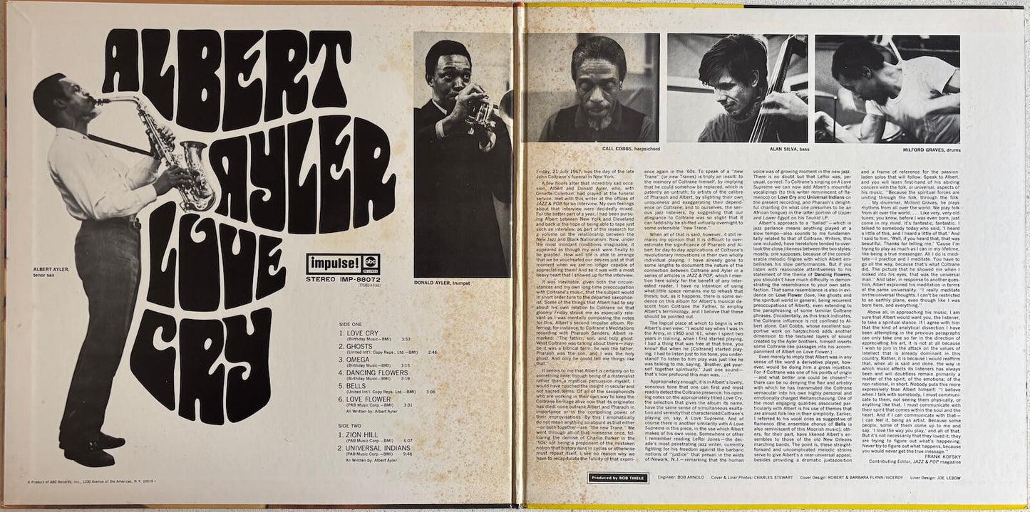 Albert Ayler - Love Cry (Japanese Impulse! Vinyl LP Gatefold)