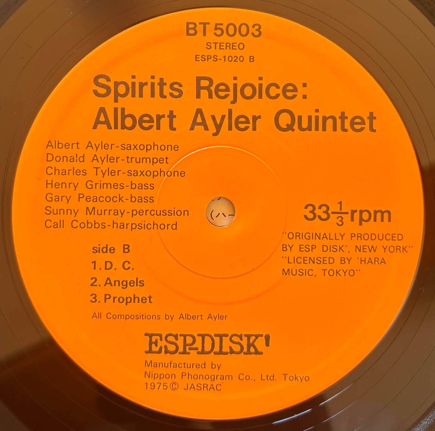 Albert Ayler - Spirits Rejoice (1975 Japanese ESP-Disk' Stereo LP)