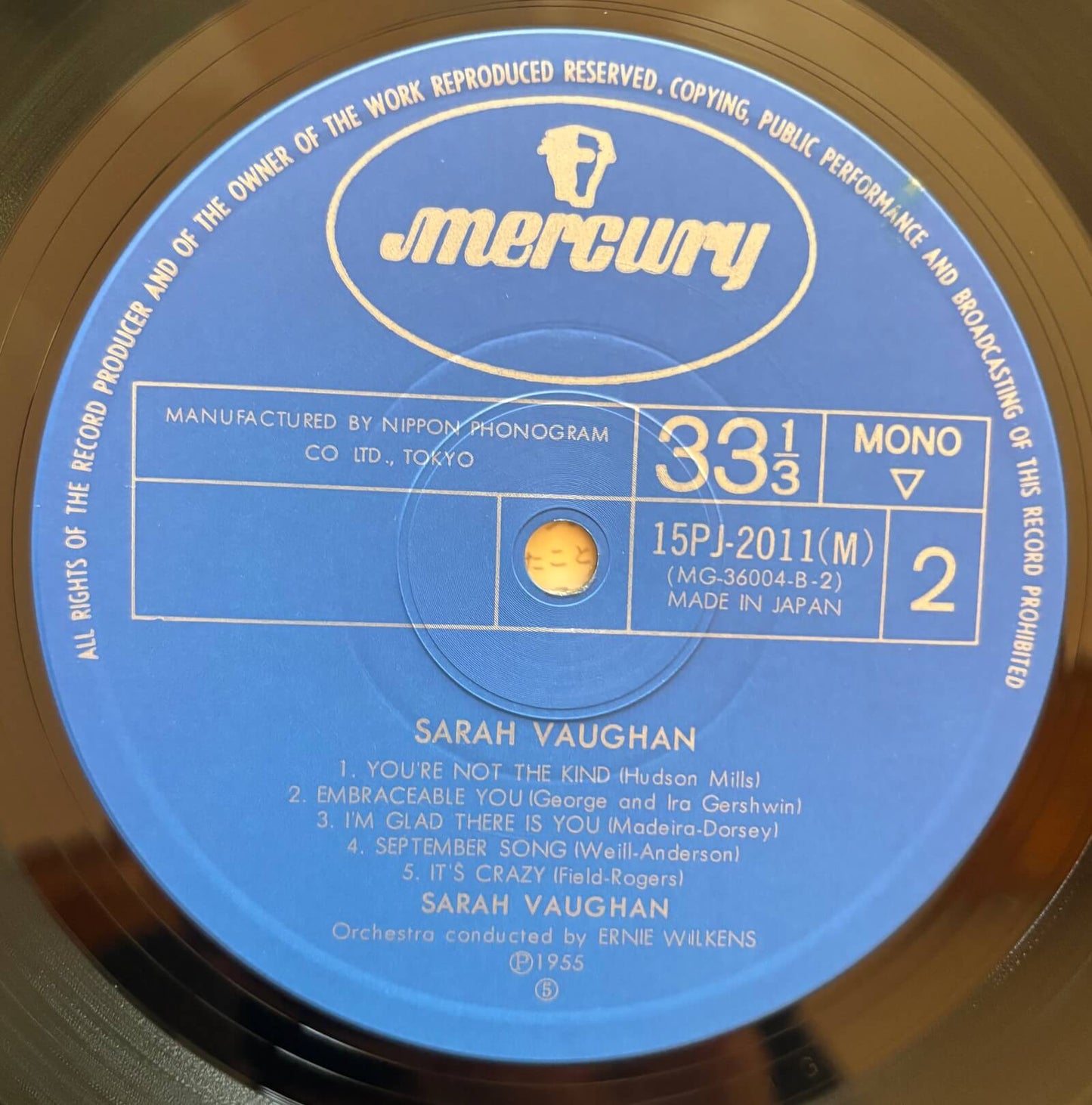 Sarah Vaughan - Sarah Vaughan (1971 Japanese Mercury Mono LP)