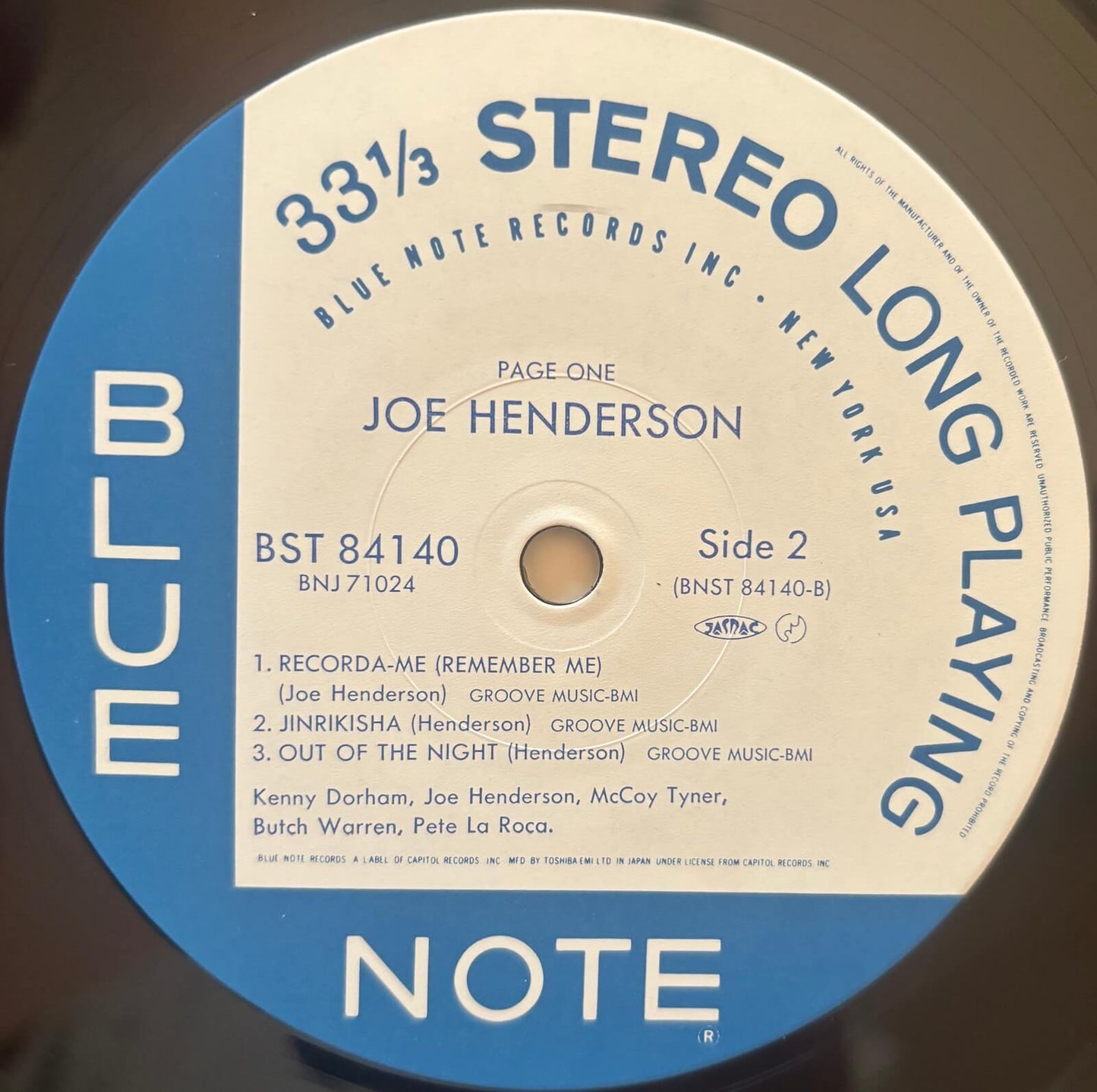 Joe Henderson - Page One (1984 Japanese Blue Note Vinyl LP)