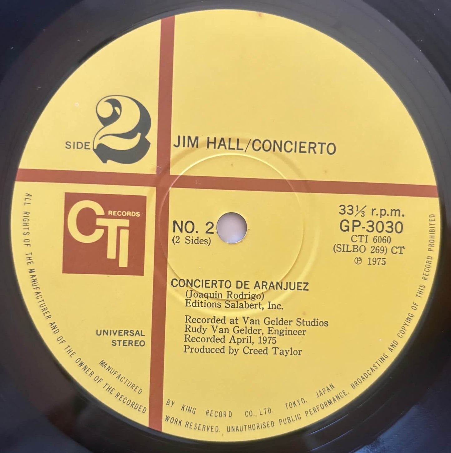 Jim Hall - Concierto (1975 Japanese CTI Gatefold Vinyl LP)