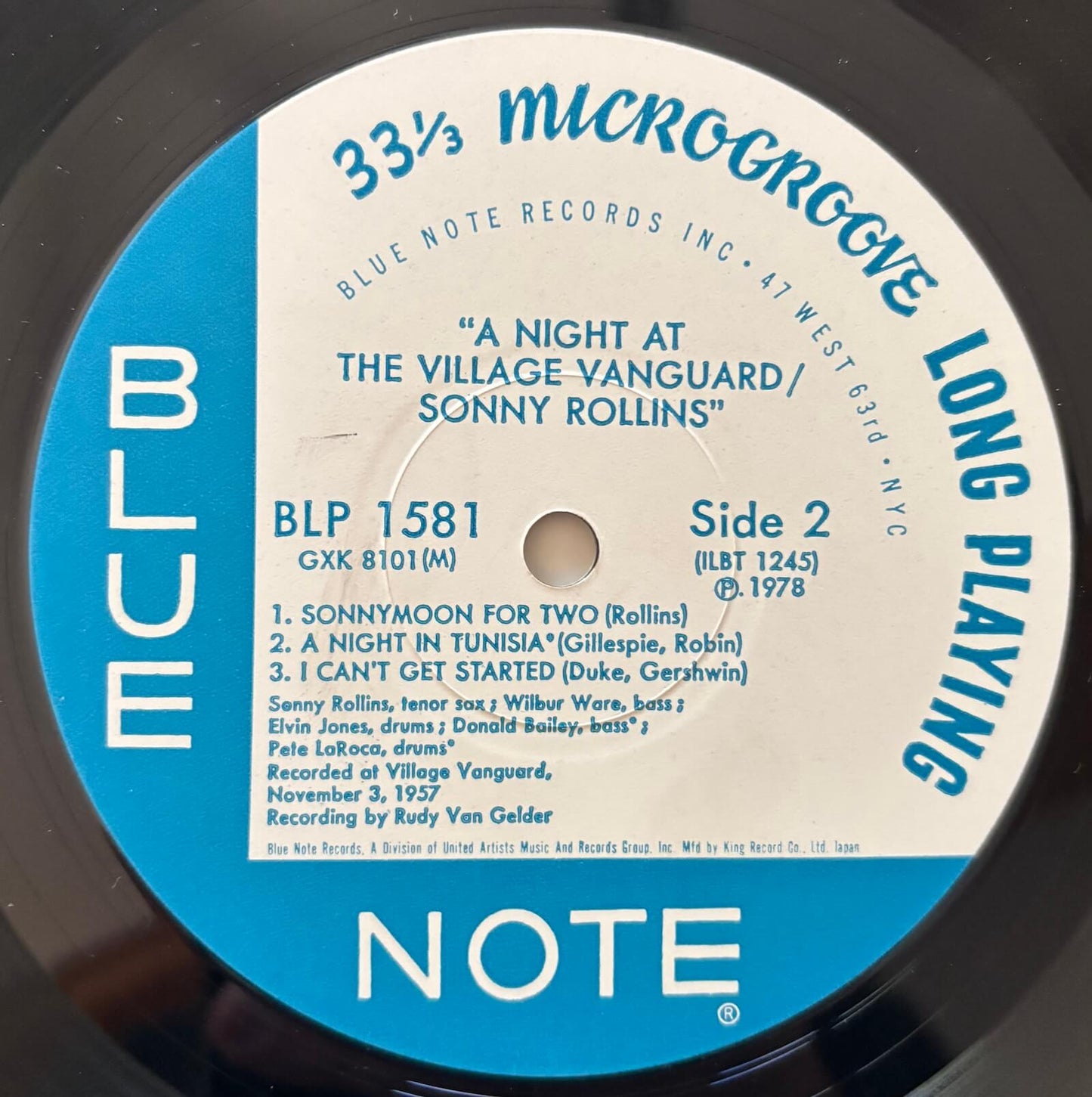 Sonny Rollins - A Night at the Village Vanguard (1978 Japanese Blue Note GXK 8101(M) Mono LP)