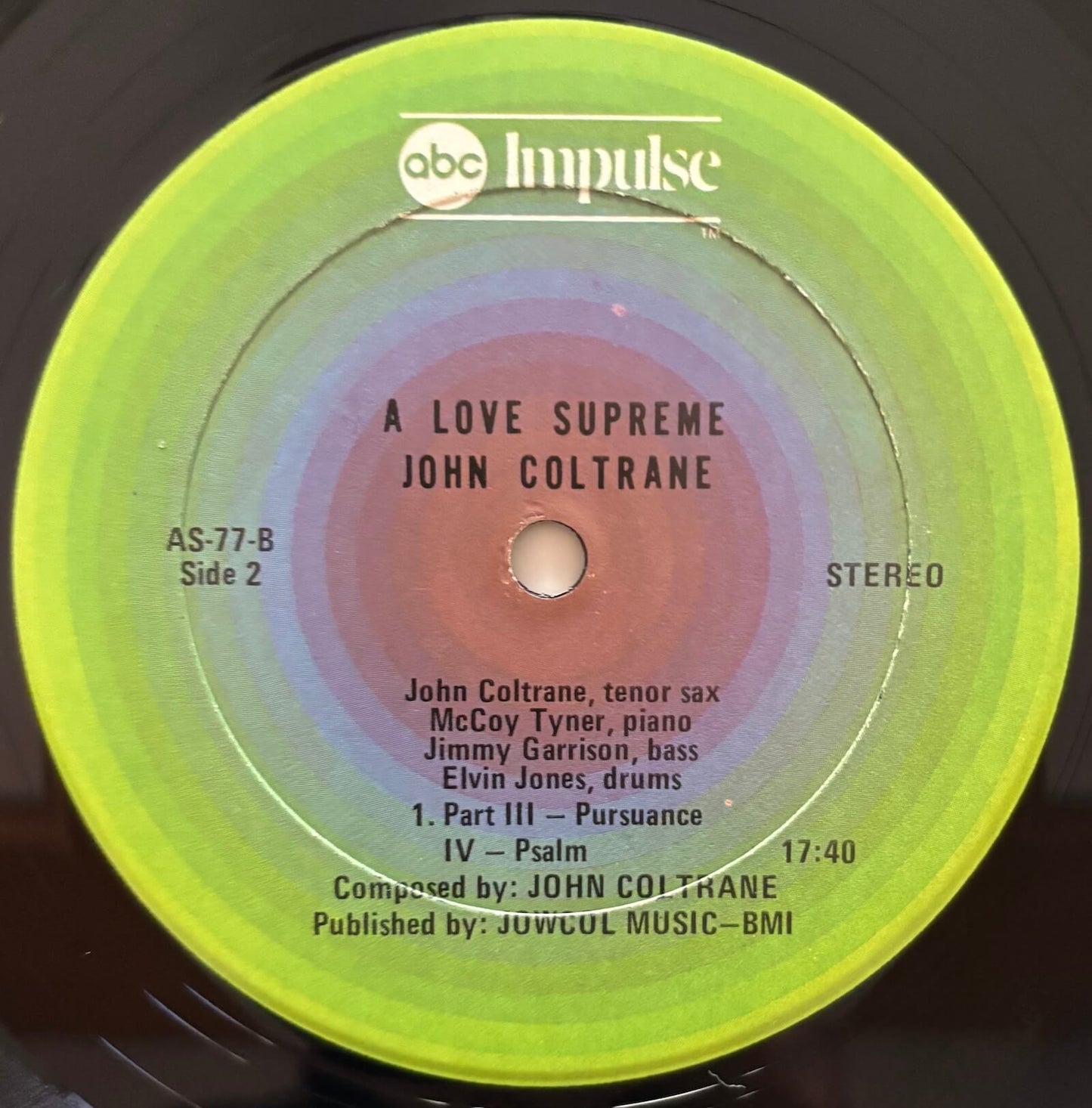 John Coltrane - A Love Supreme (1974 US ABC Impulse! Reissue A-77/AS-77 Vinyl LP)
