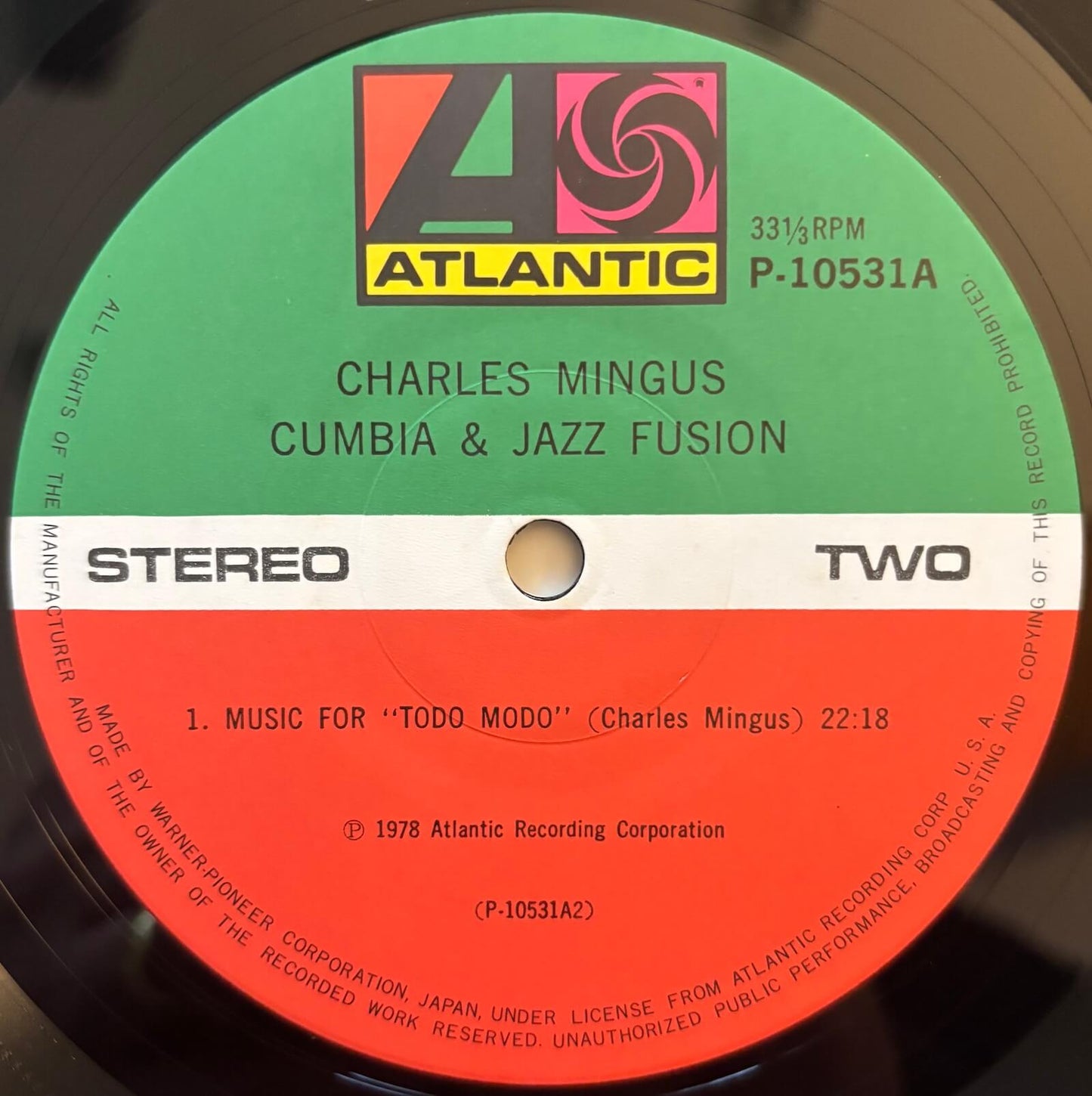 Charles Mingus - Cumbia and Jazz Fusion (1978 Japanese Atlantic Stereo LP)