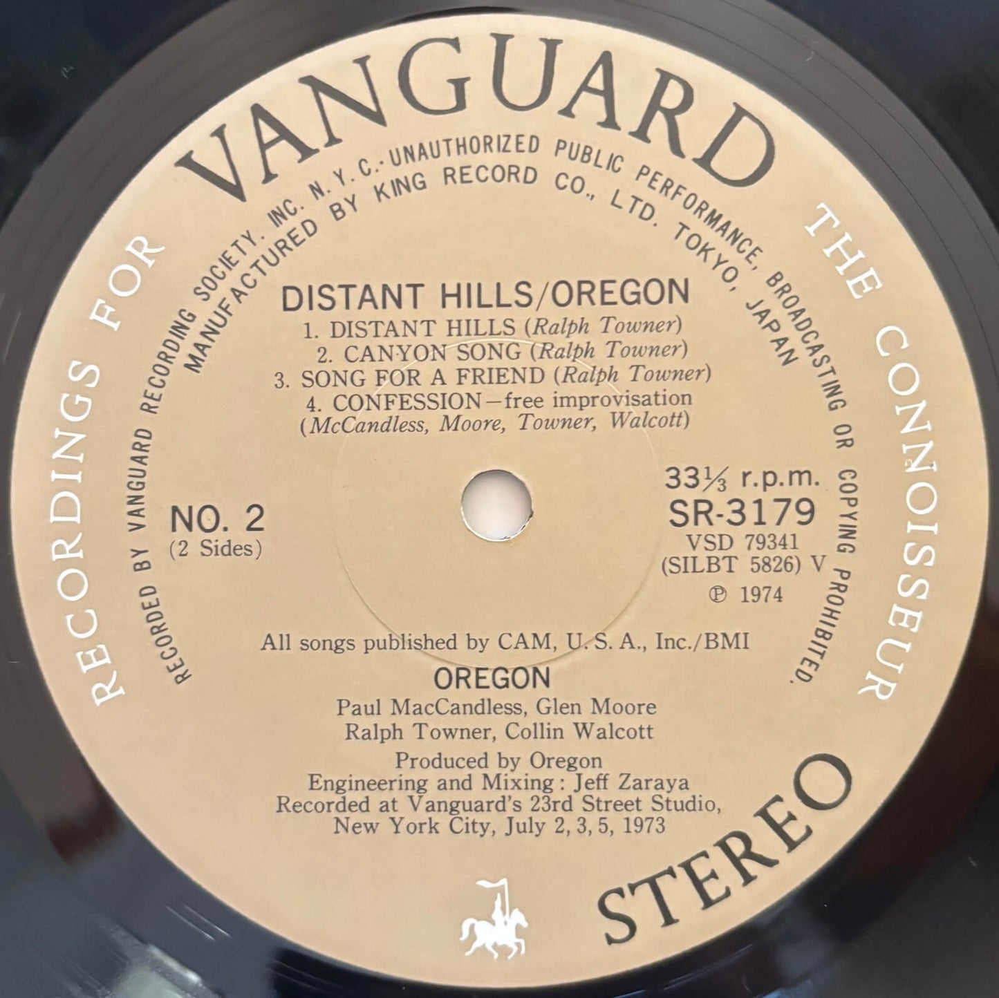 Oregon - Distant Hills (1973 Japanese Vanguard Vinyl LP)