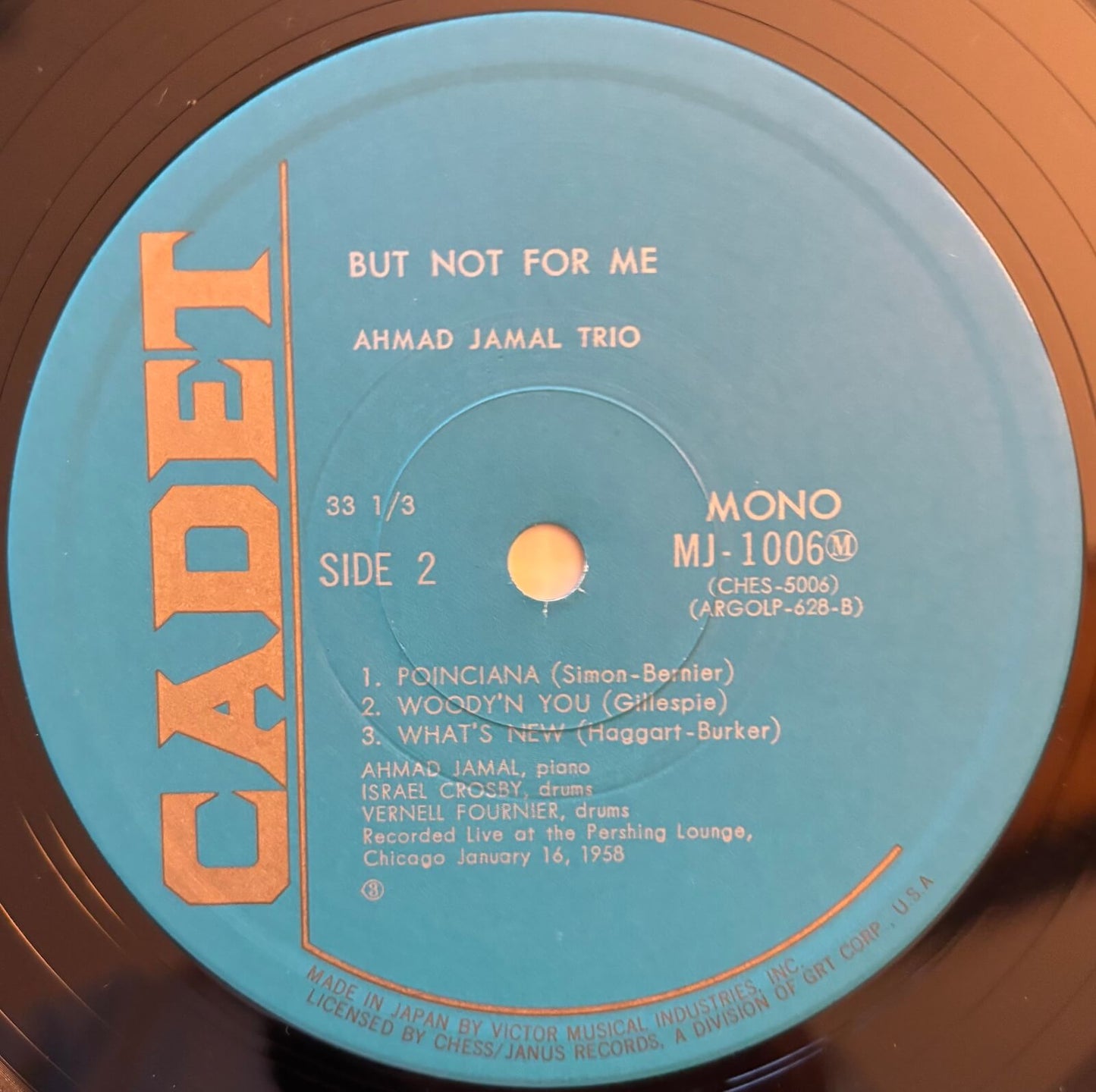 Ahmad Jamal Trio - Ahmad Jamal At The Pershing (1975 Japanese Cadet Vinyl LP Mono)