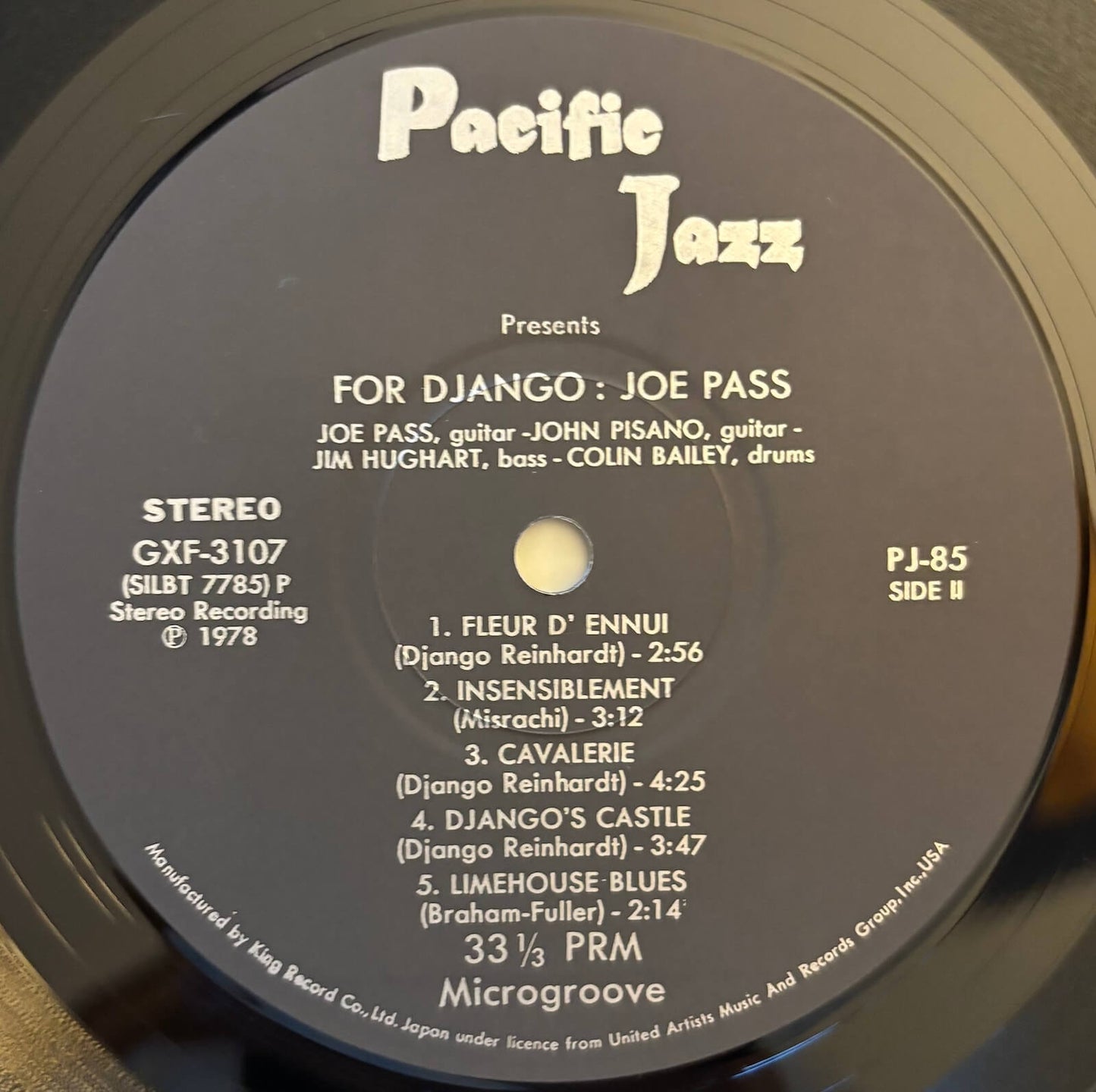Joe Pass - For Django (1978 Japanese Pacific Jazz Limited Edition Vinyl LP)