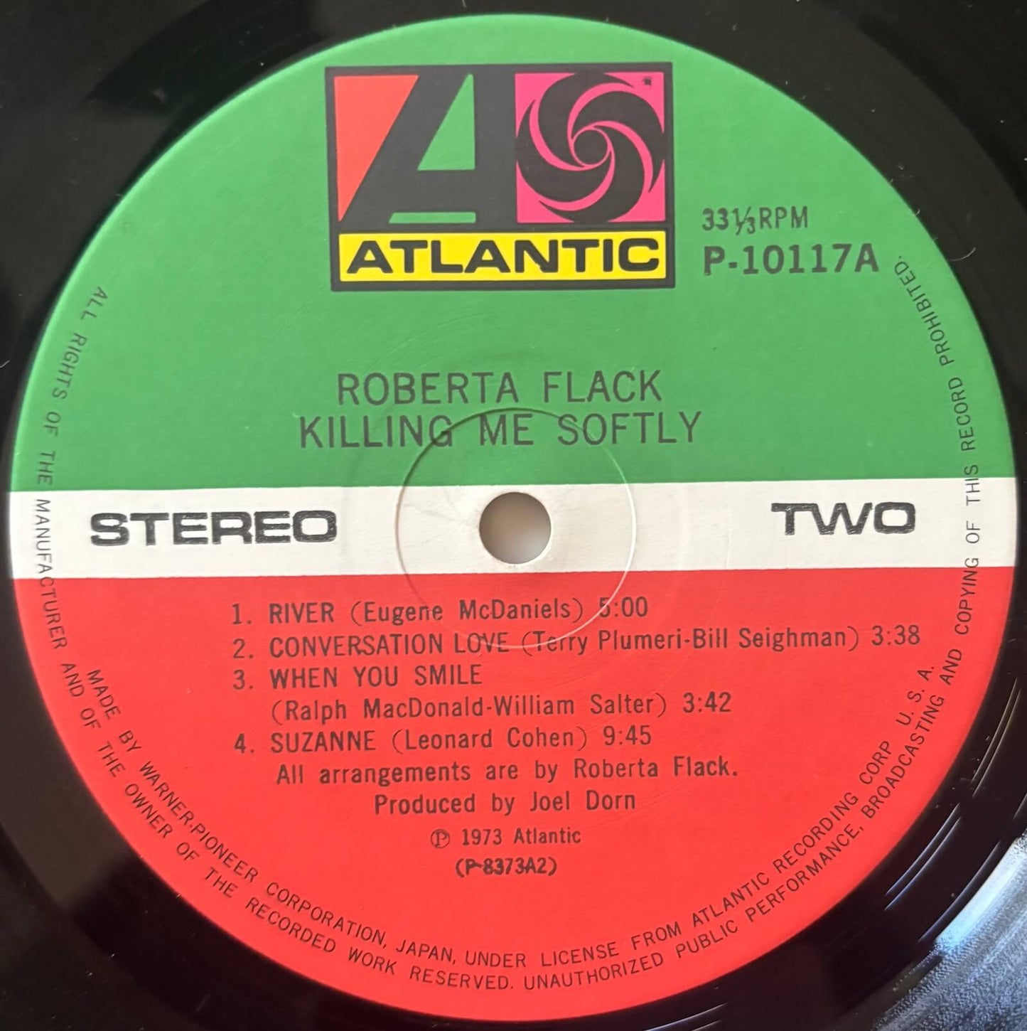 Roberta Flack - Killing Me Softly (1976 Japanese Atlantic Vinyl LP)