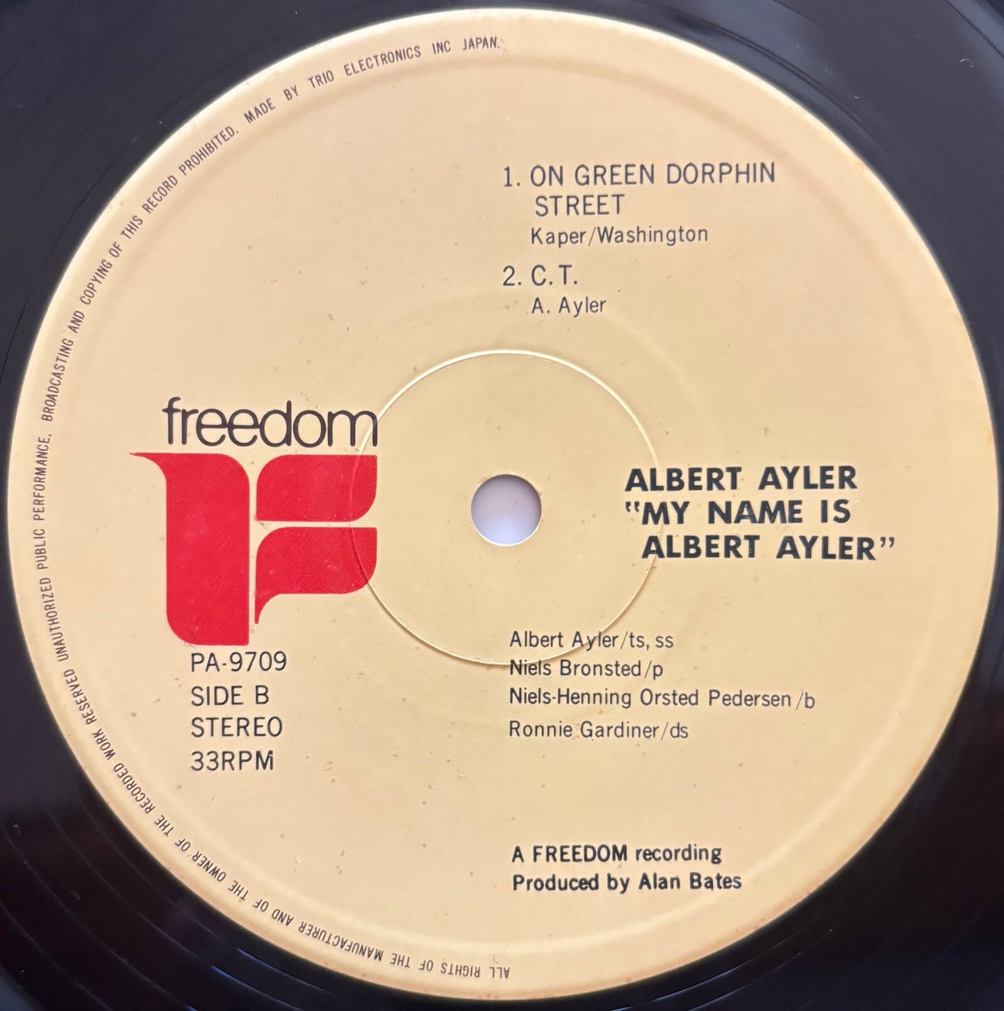 Albert Ayler - My Name Is Albert Ayler (1975 Japanese Freedom/Trio Vinyl LP)
