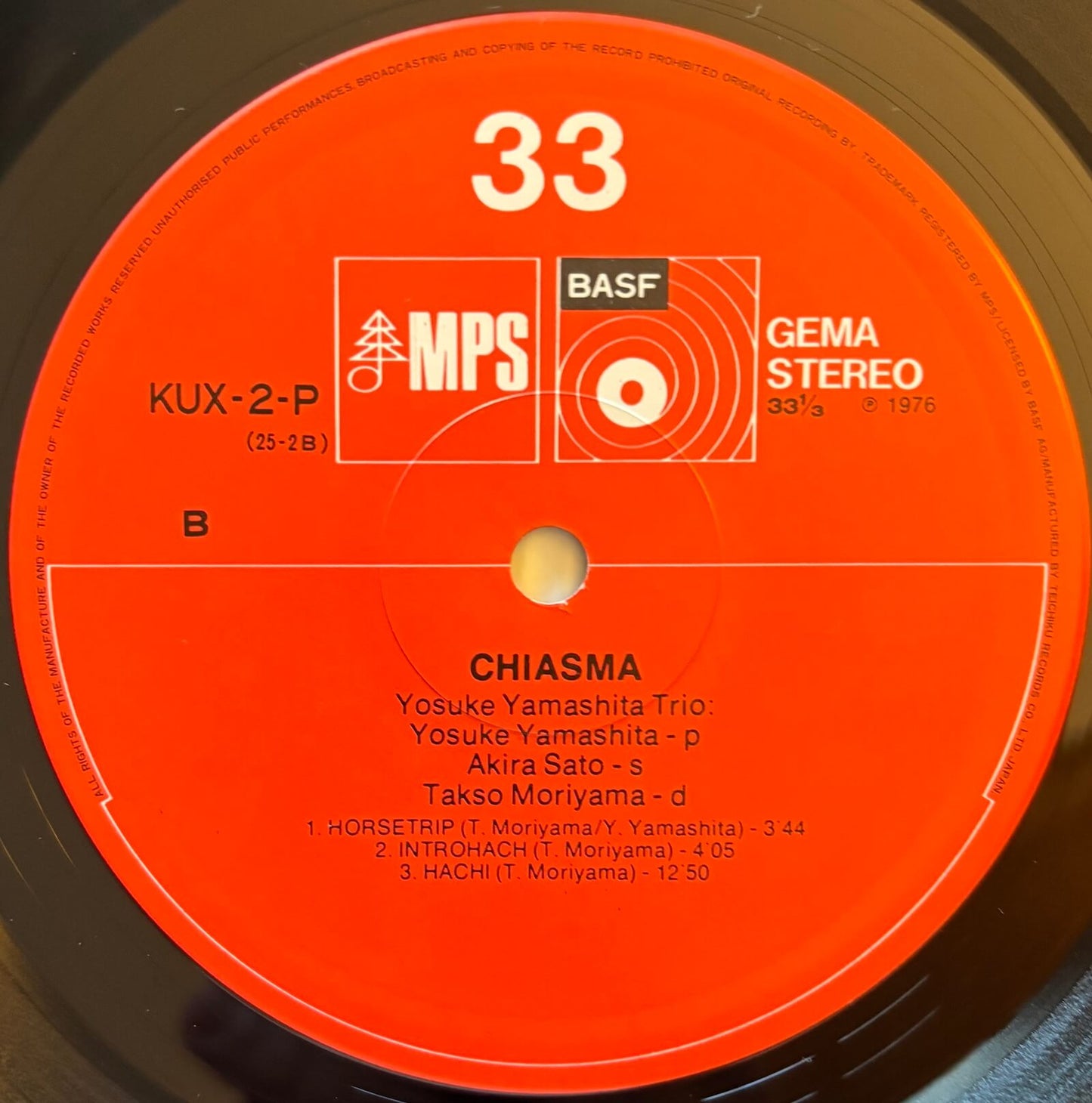 Yosuke Yamashita Trio - Chiasma (1976 Japanese MPS Vinyl LP)