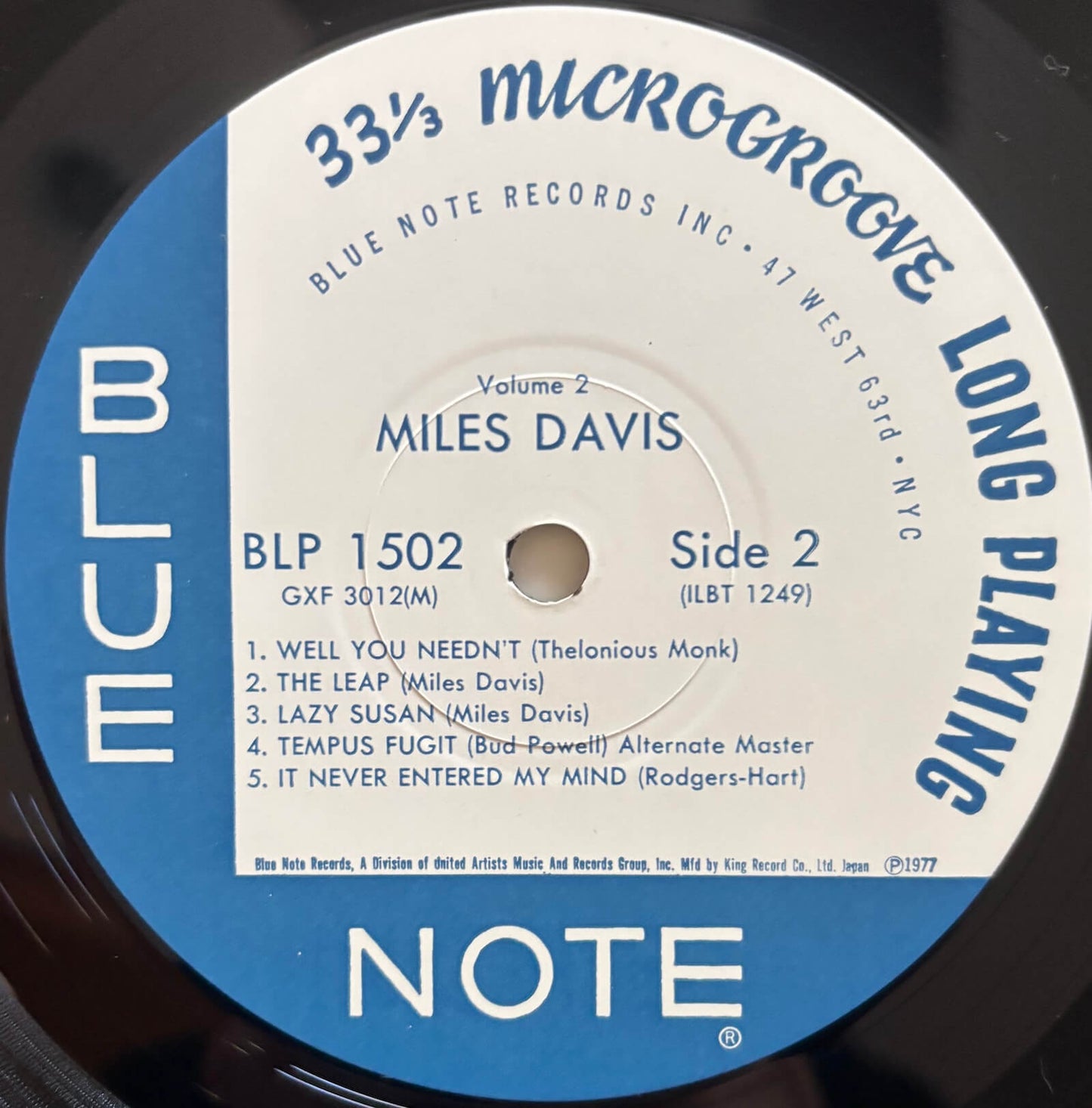 Miles Davis - Volume 2 (1977 Japanese Blue Note GXF-3012 Limited Edition Vinyl LP Mono)