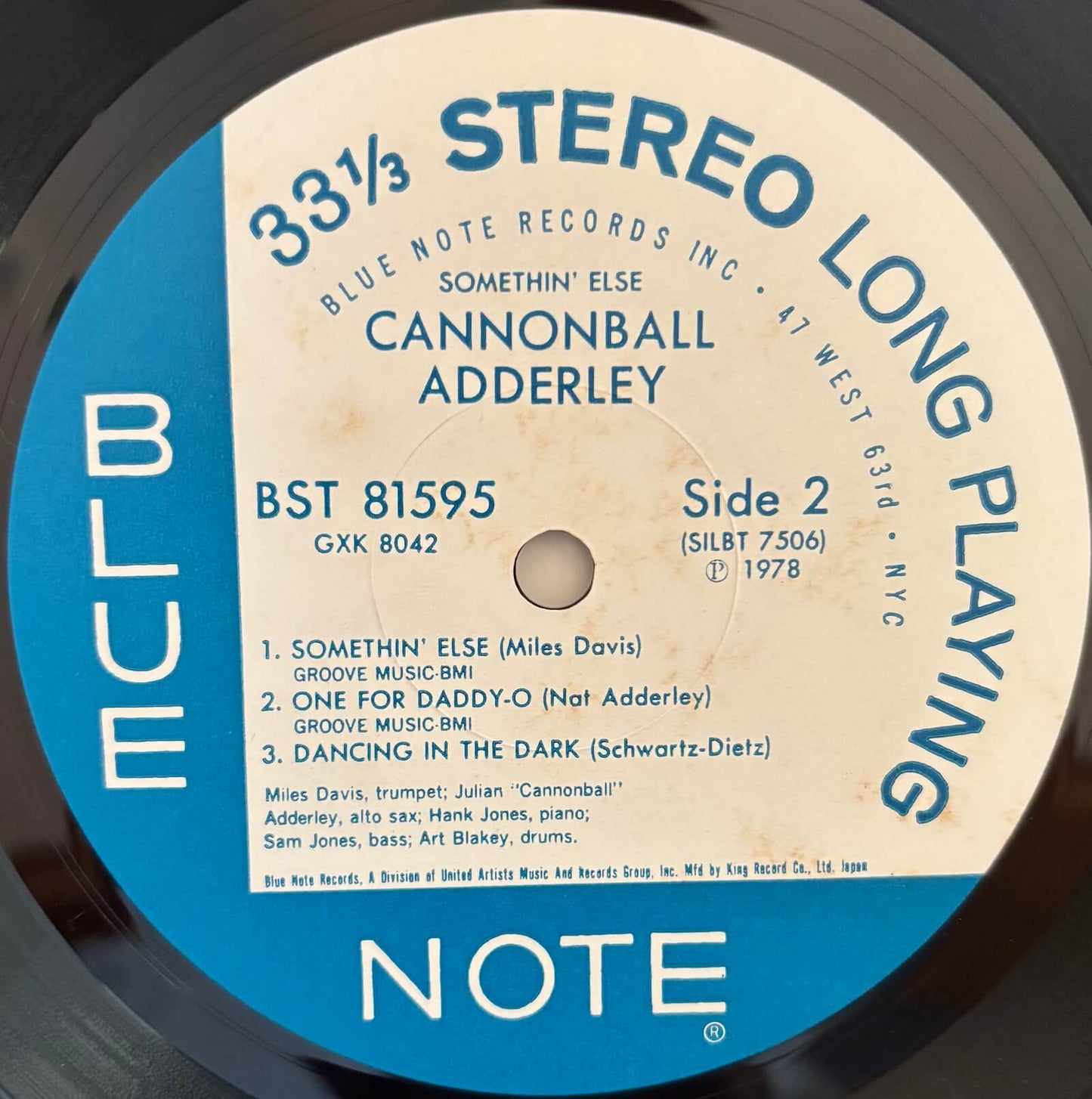 Cannonball Adderley - Somethin' Else (1978 Japanese Blue Note Stereo Vinyl LP)