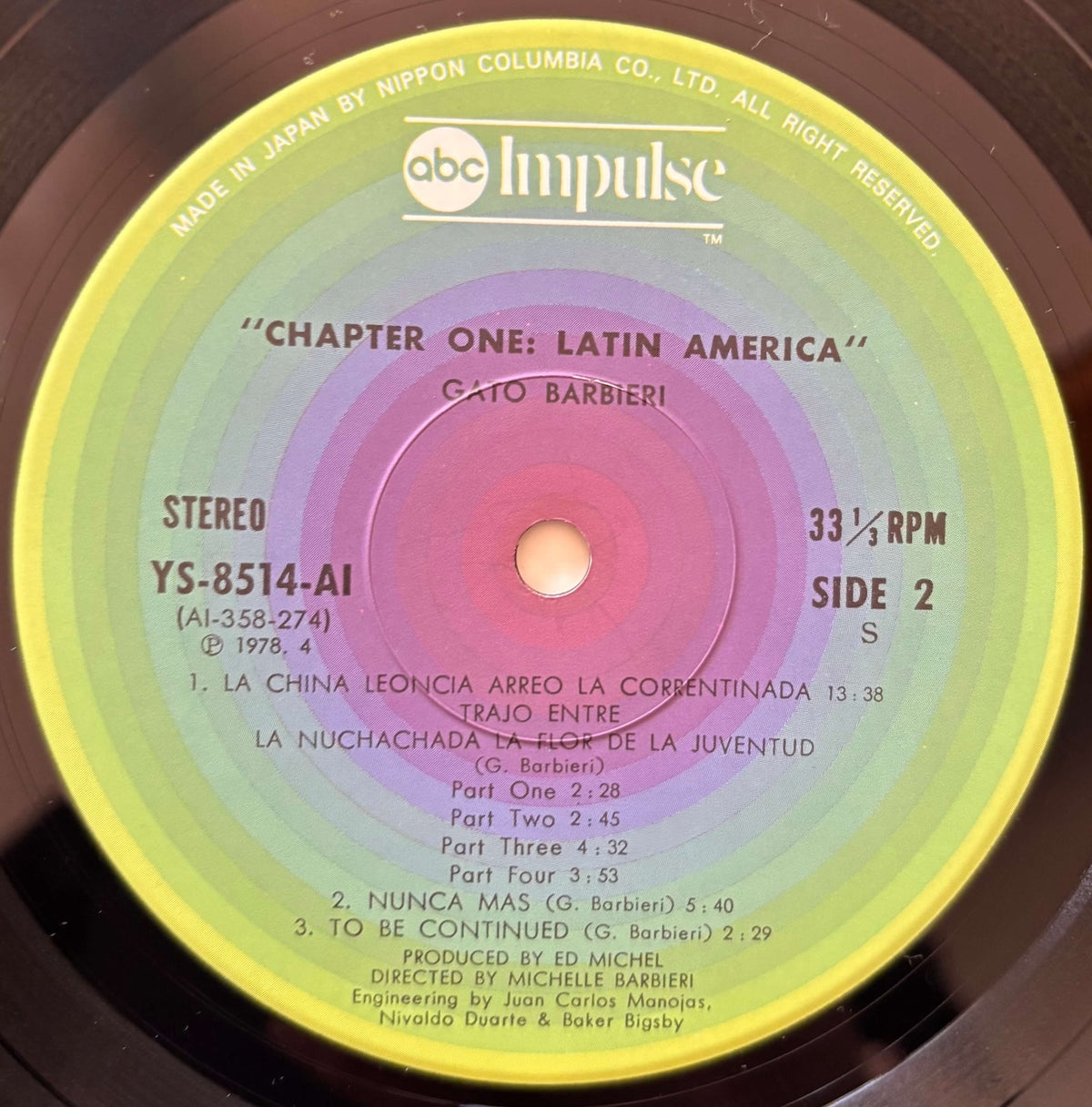 Gato Barbieri - Chapter One: Latin America (1978 Japanese Impulse! Vinyl LP)