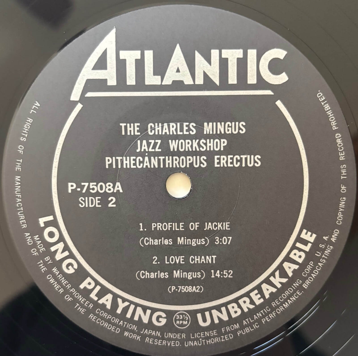 Charles Mingus - Pithecanthropus Erectus (1976 Japanese Atlantic Mono Vinyl LP)