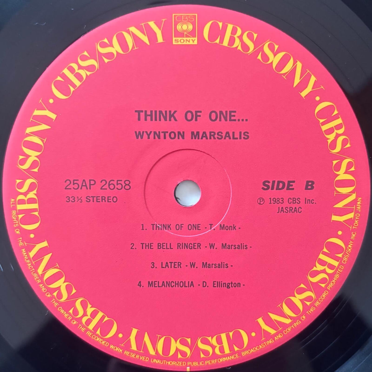 Wynton Marsalis - Think of One (1983 Japanese CBS/Sony Vinyl LP)