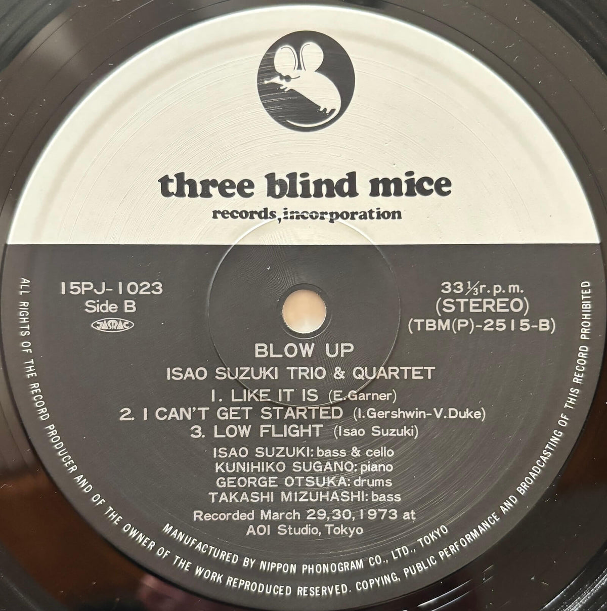 Isao Suzuki Trio/Quartet - Blow Up (1979 Japanese Three Blind Mice Vinyl LP)