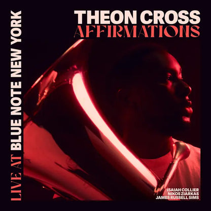 Album cover of Theon Cross' 'Affirmations: Live at Blue Note New York'.