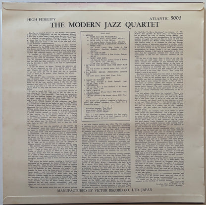 Album cover of 'The Modern Jazz Quartet' with text and record label details.