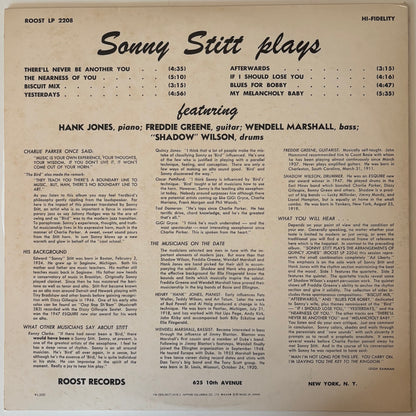 Back cover of a Sonny Stitt album with tracklist and credits.