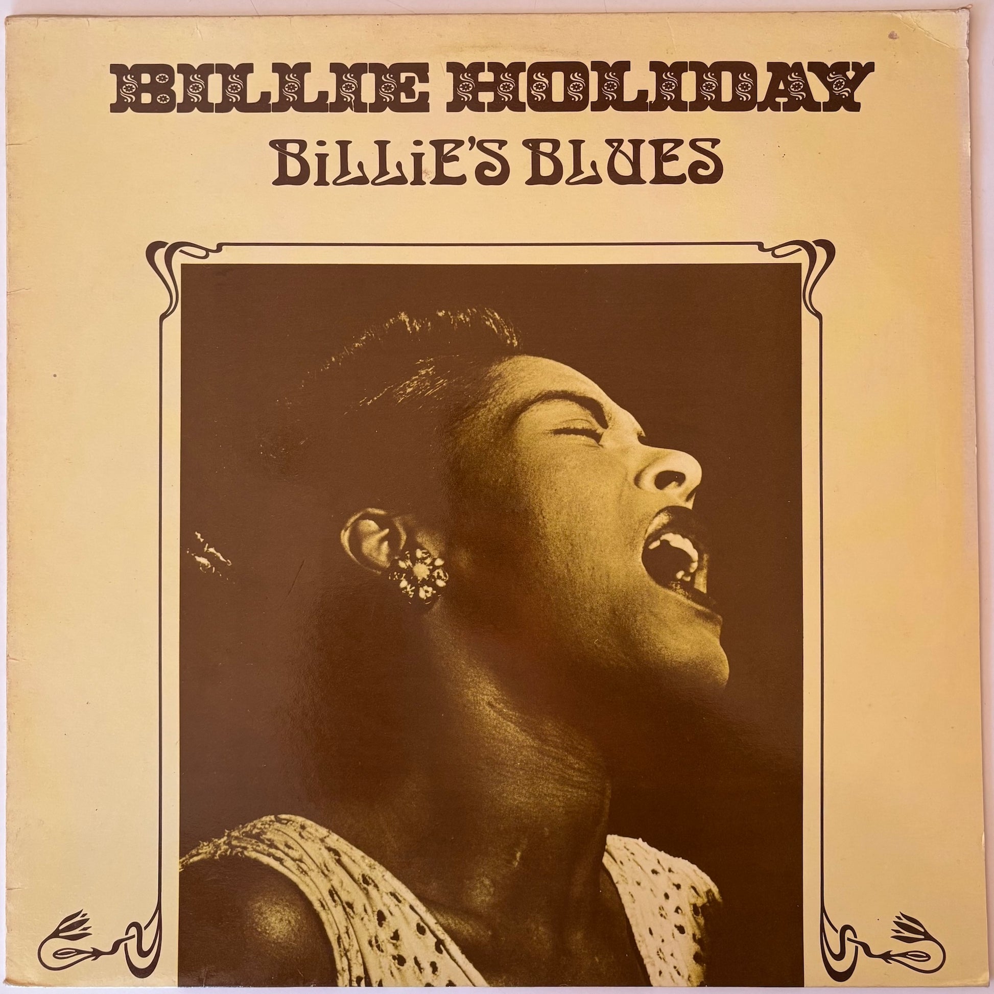 Album cover of vinyl record 'Billie's Blues' by Billie Holiday.