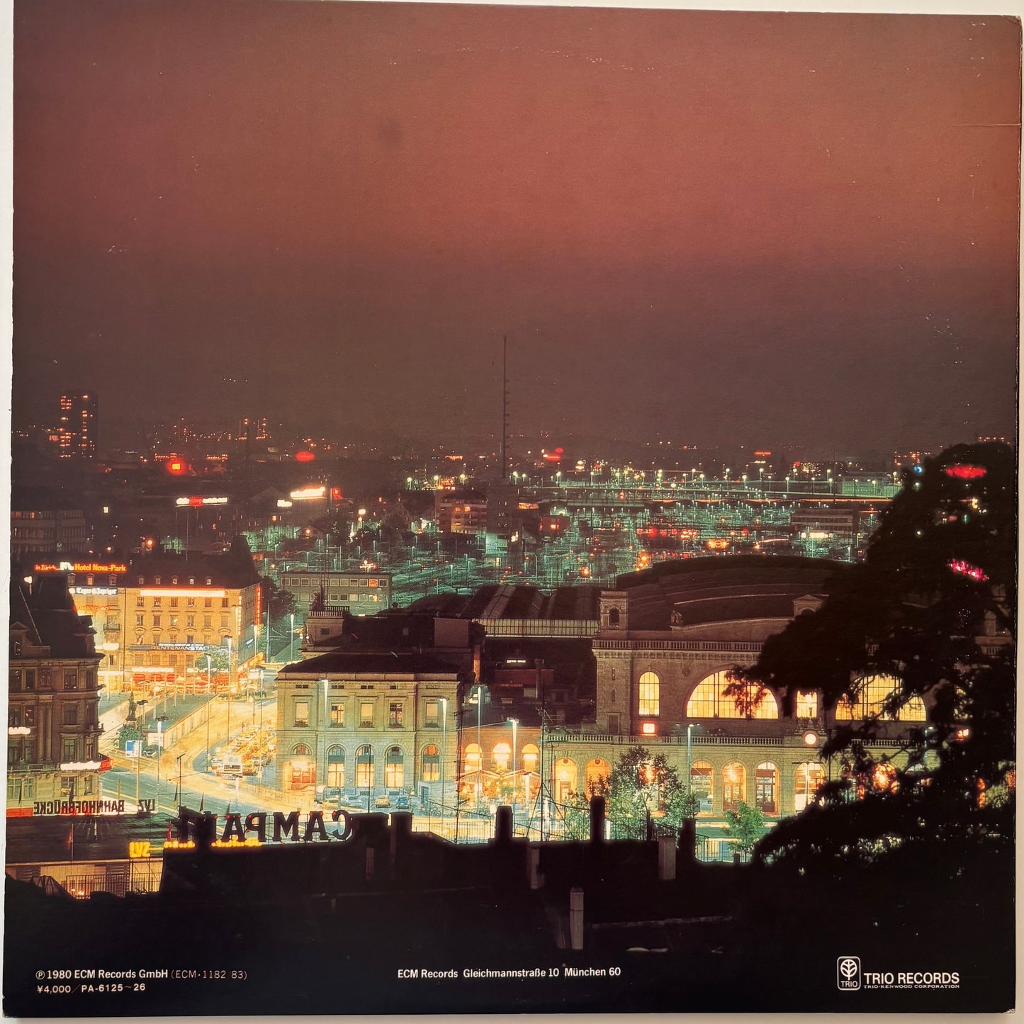 Back cover of Chick Corea album In Concert, Zürich, October 28, 1979