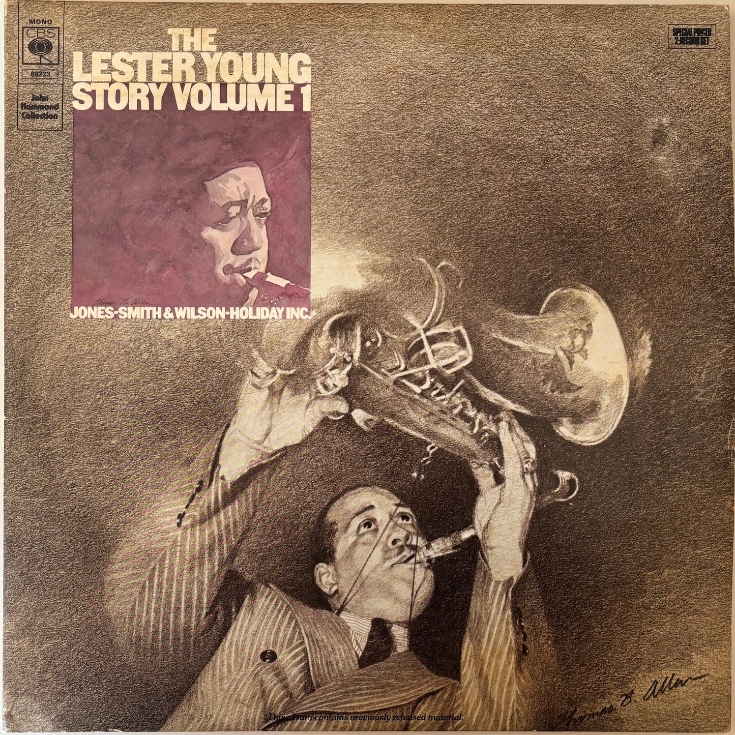 Album cover of 'The Lester Young Story Volume 1' vinyl LP.