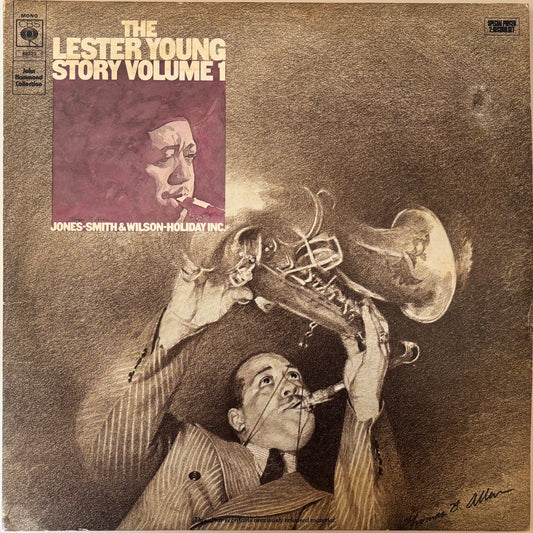 Album cover of 'The Lester Young Story Volume 1' vinyl LP.