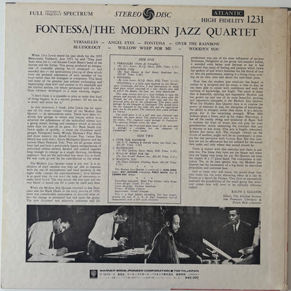 Back cover of a Fontessa by The Modern Jazz Quartet vinyl LP.