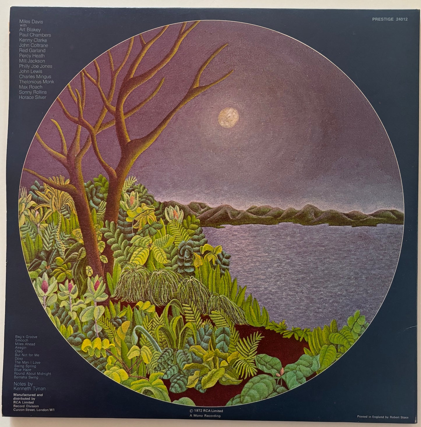 Back cover of Miles Davis Tallest Trees vinyl LP