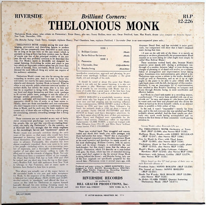 Back cover of Brilliant Corners album by Thelonious Monk.