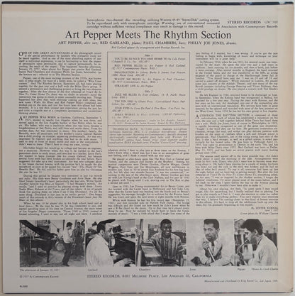 Back cover of album Art Pepper Meets The Rhythm Section.