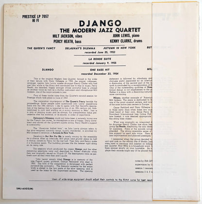 Back cover of album 'Django' by The Modern Jazz Quartet.