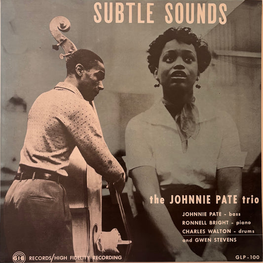 Album cover for 'Subtle Sounds' by the Johnnie Pate trio featuring two musicians.