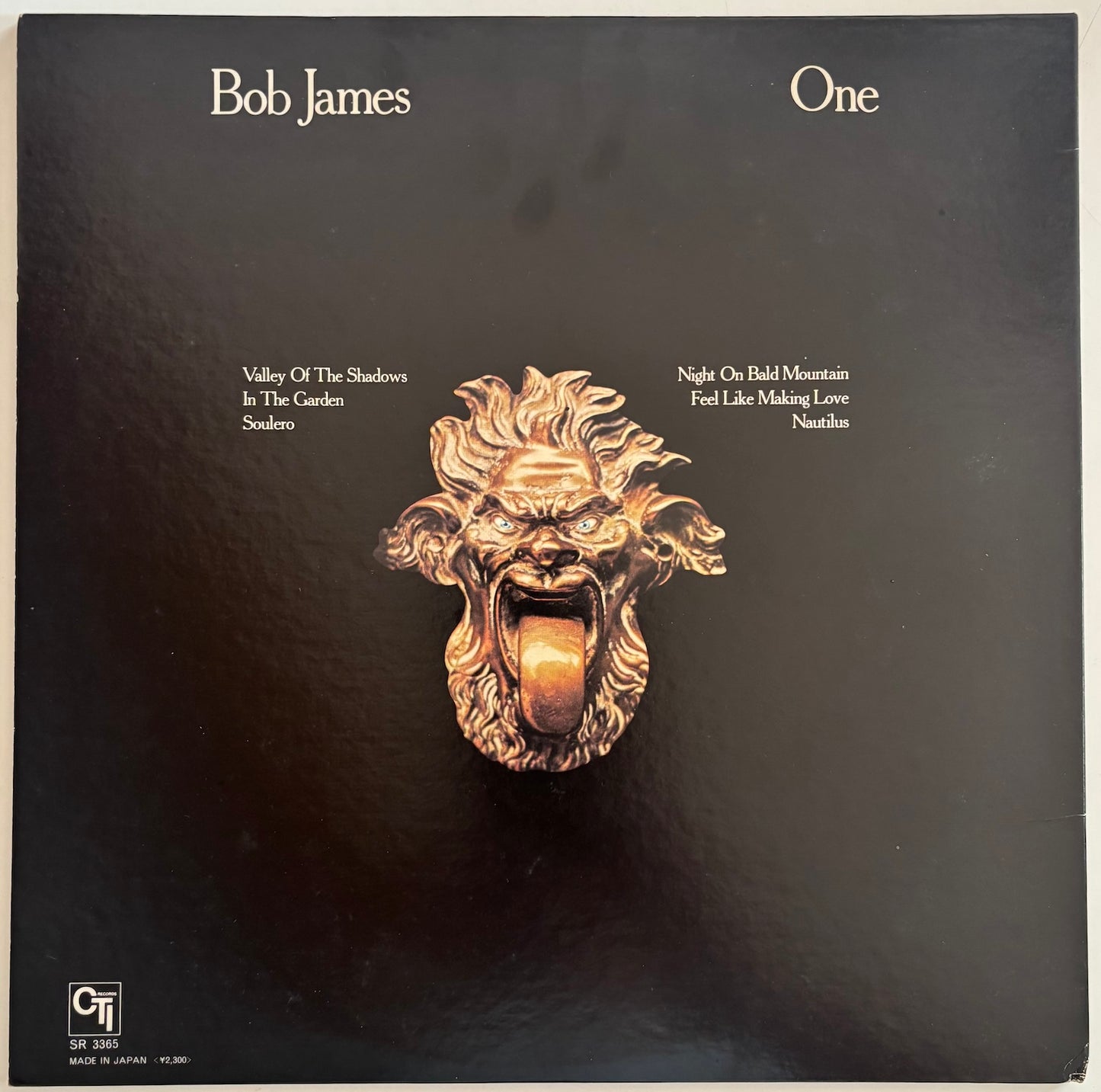 Back cover of Bob James vinyl LP 'One' 