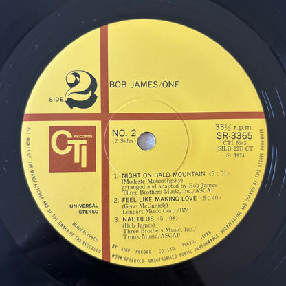 Record label of Bob James' 'One' album with CTI Records branding.