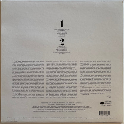 Back cover of Bobby Hutcherson's San Francisco vinyl LP