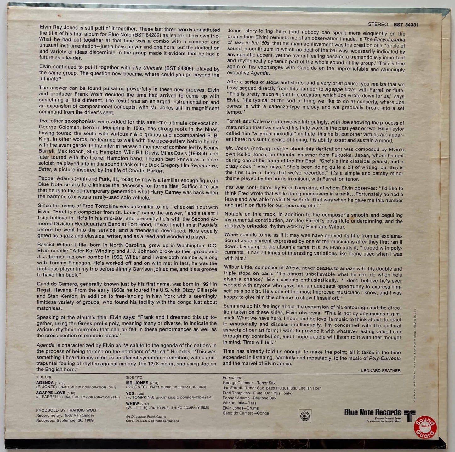 Elvin Jones - Poly-Currents (US Blue Note Vinyl LP Stereo)