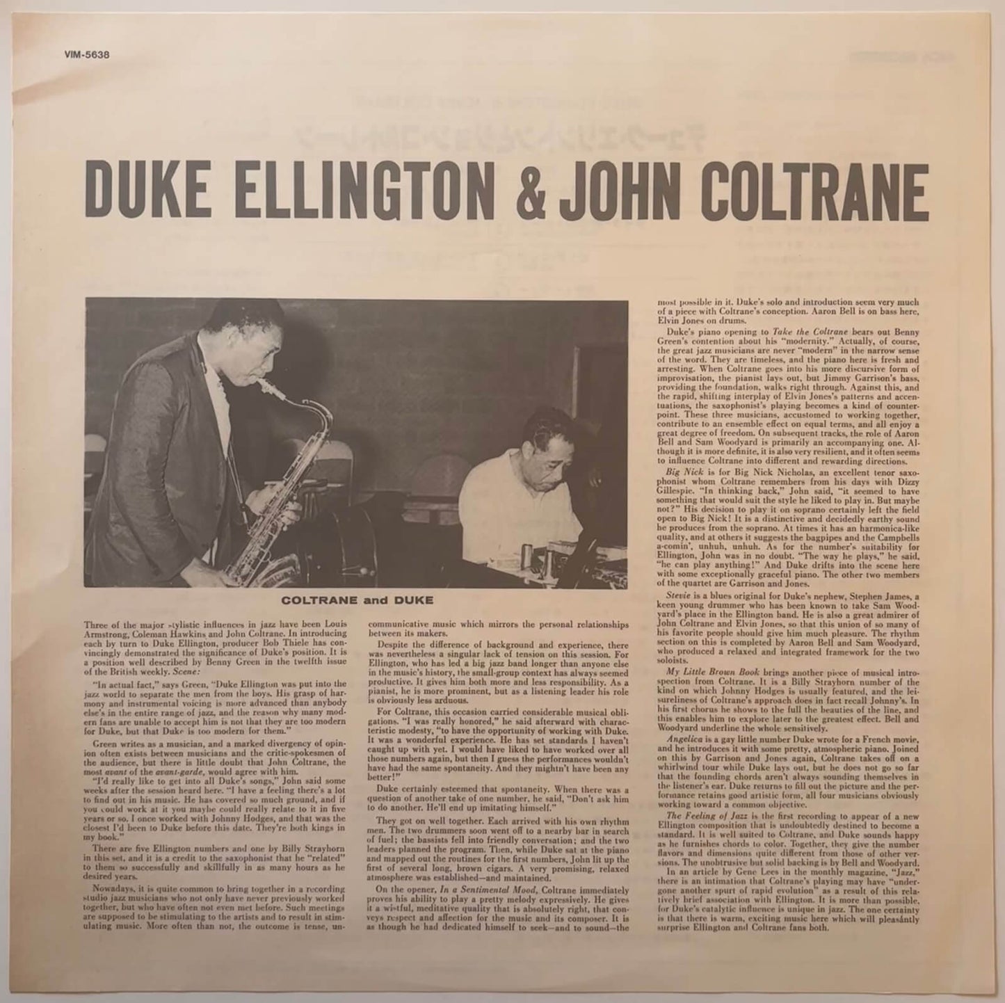 Duke Ellington & John Coltrane - S/T (Limited Japanese Impulse! Vinyl LP)