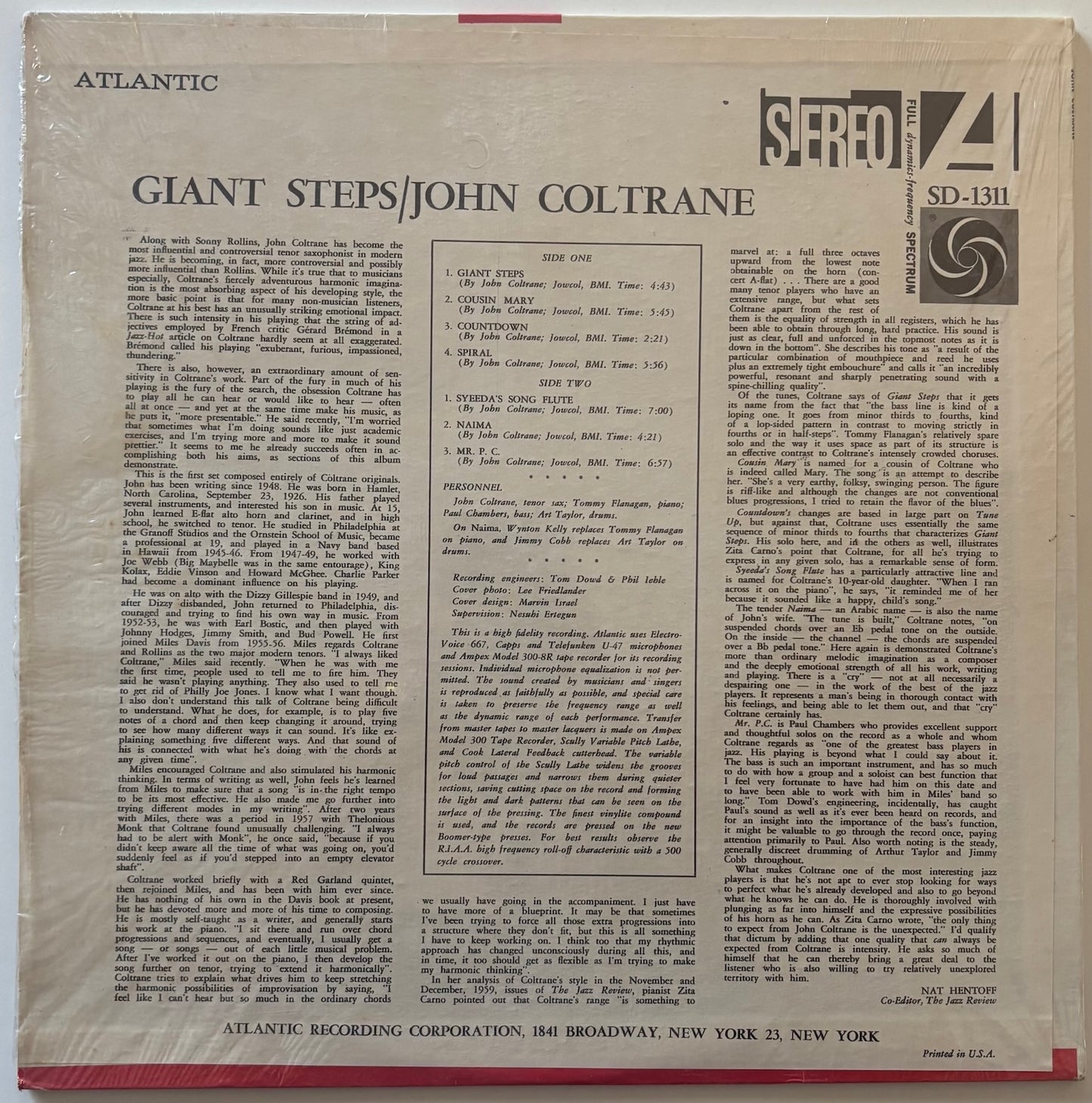 John Coltrane - Giant Steps (1968 US Atlantic Vinyl LP Stereo Reissue)