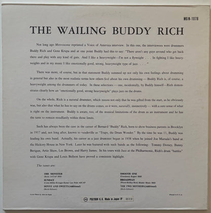 Buddy Rich - The Wailing Buddy Rich (1989 Japanese Verve Vinyl LP Mono)
