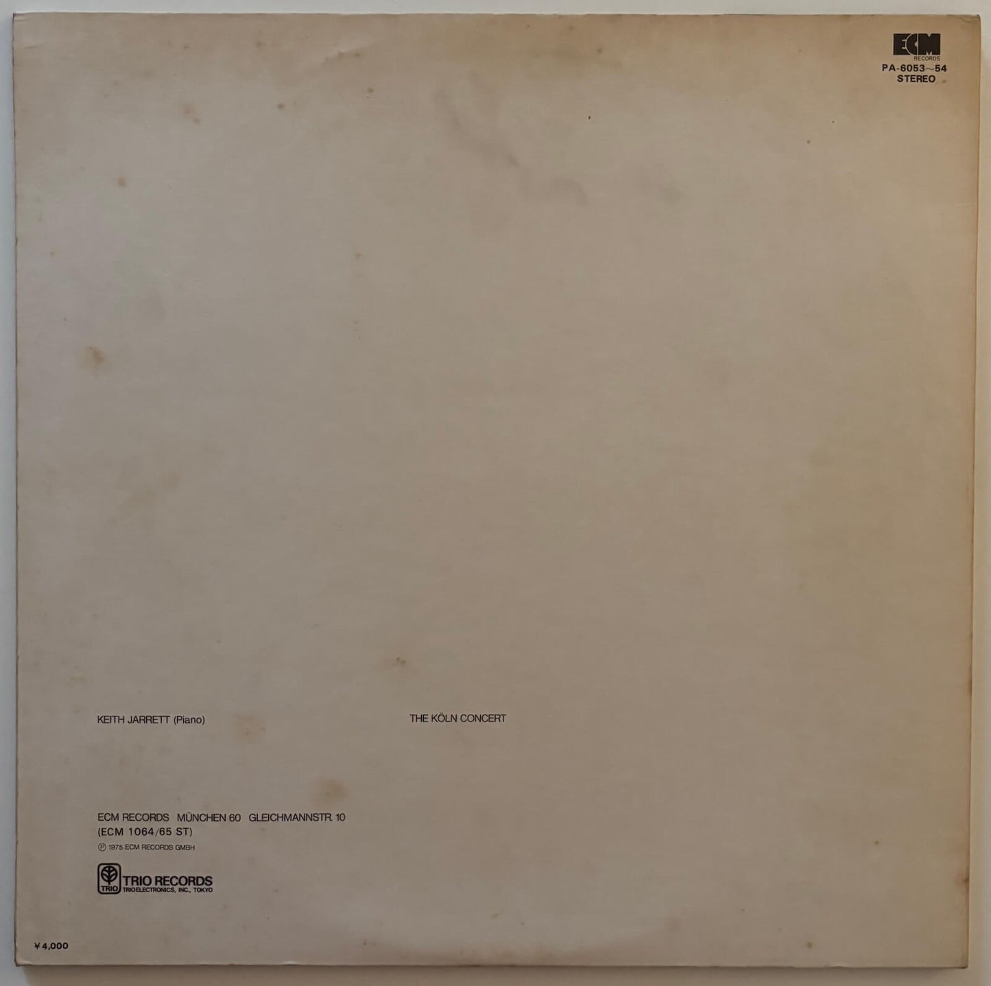 Keith Jarrett – The Köln Concert (1975 ECM Japan 2LP Vinyl)