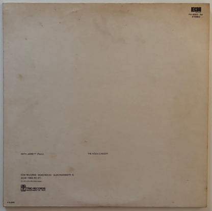 Keith Jarrett – The Köln Concert (1975 ECM Japan 2LP Vinyl)