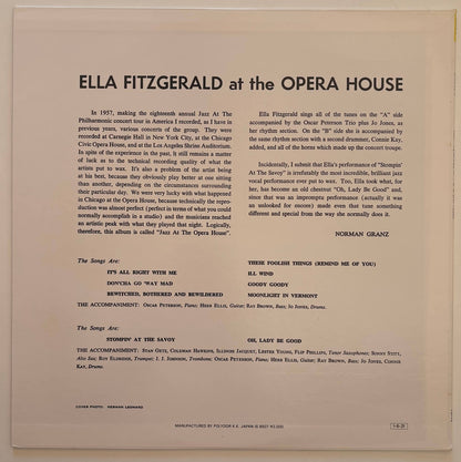 Ella Fitzgerald - Ella Fitzgerald At The Opera House (1985 Japanese Verve Mono LP)