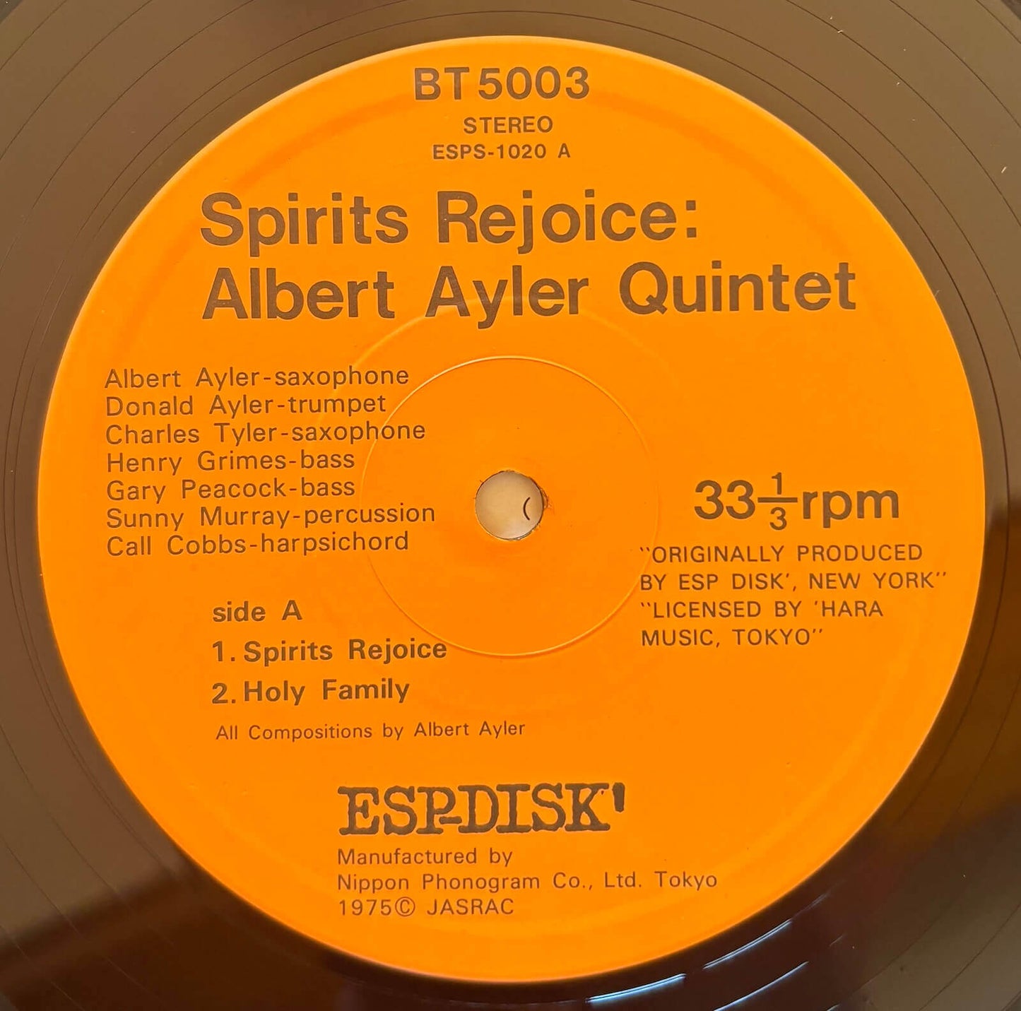 Albert Ayler - Spirits Rejoice (1975 Japanese ESP-Disk' Stereo LP)