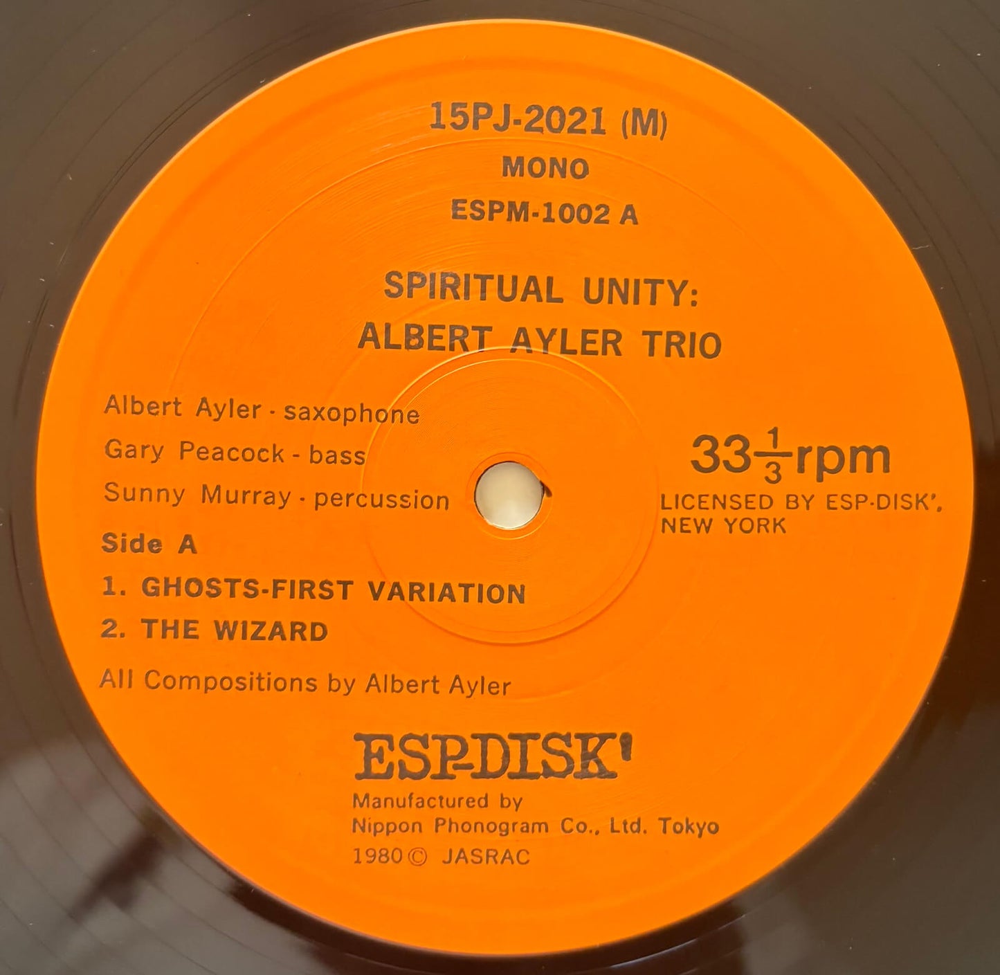 Albert Ayler Trio - Spiritual Unity (1980 Japanese ESP-Disk' Mono LP)