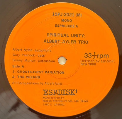 Albert Ayler Trio - Spiritual Unity (1980 Japanese ESP-Disk' Mono LP)