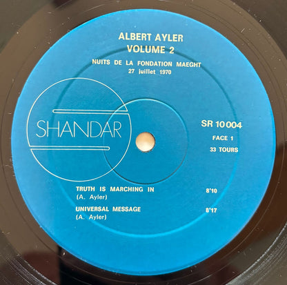 Albert Ayler - Nuits De La Fondation Maeght Volume 2 (1970 French Shandar Gatefold LP)