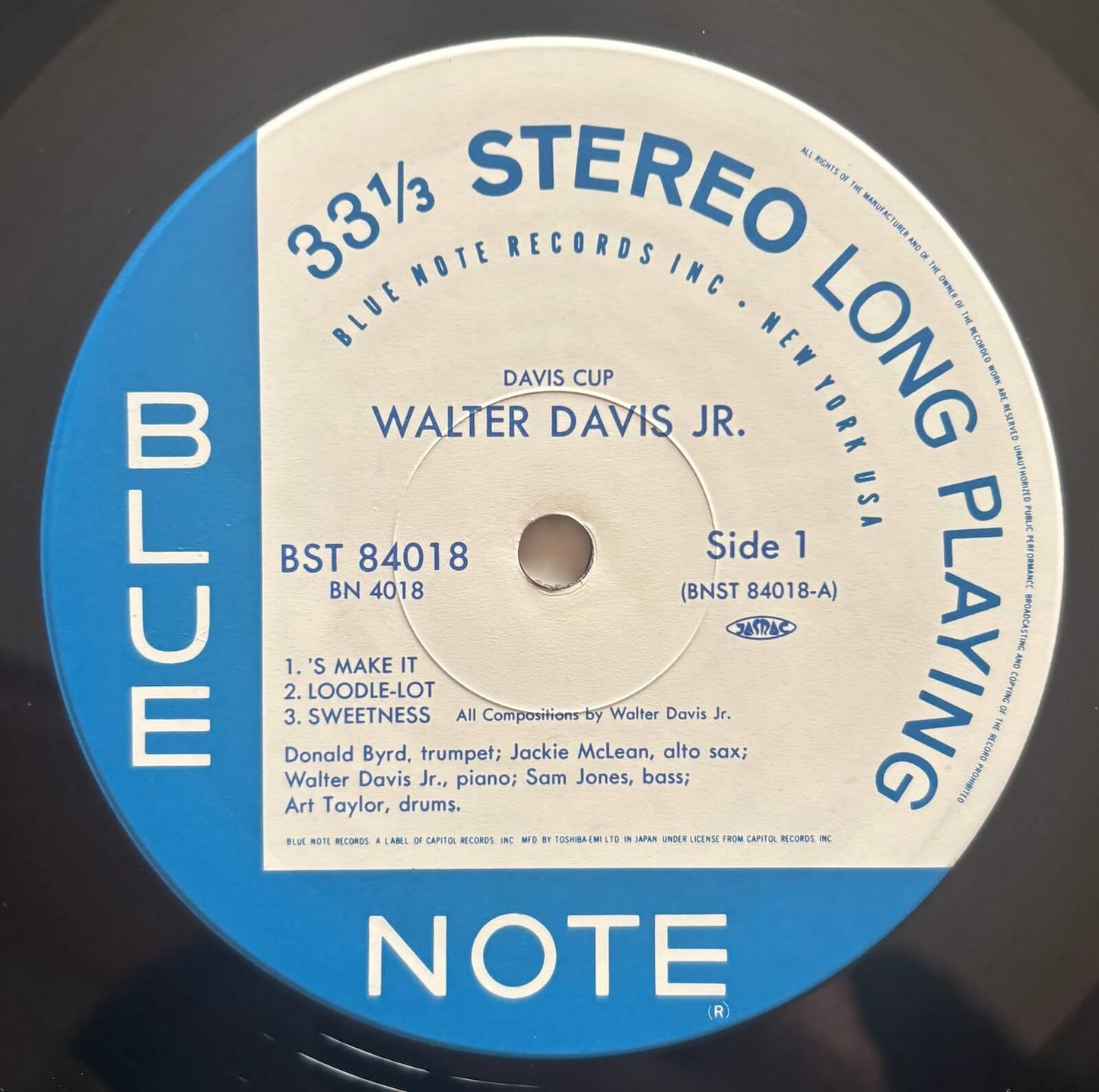 Walter Davis Jr. - Davis Cup (1989 Japanese Blue Note Stereo LP Limited Edition)