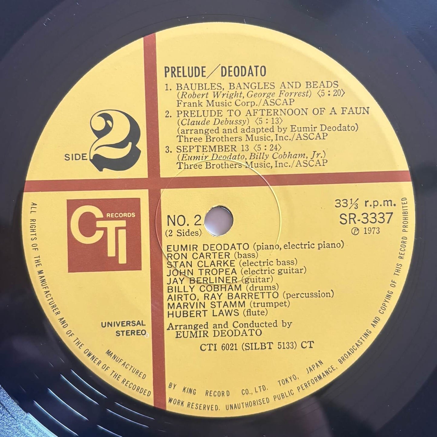 Deodato - Prelude (1973 Japanese CTI Gatefold LP with Obi)